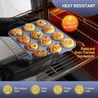 2 Pack 12 Cups Silicone Muffin Pan with Metal Reinforced Frame Regular Size Silicone Molds Cupcake Cake Baking Pans Baking Cupcake Mold Best Baking Pans Tart Pan Sheet Set Reusable Cupcake Liners