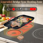 36 Inch Electric Cooktop - 5 Burner Electric Stove Top Powerful 9600W, 36 Inches Built-in Ceramic Stove with Large 3900W Flexible Zone, Timer, Safety Lock, 220V - 240V Hard Wired (No Plug)
