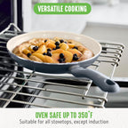 GreenLife 16 Piece Nonstick Cookware Set, Soft Grip Non-Toxic PFAS-Free Ceramic Pots & Pans, Dishwasher & Oven Safe, Frying, Sauce, Saute, Utensils, Glass Lids, Stay-Cool Handles, Wobble Free, Gray