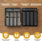 WEBACOO. Silverware Organizer for Kitchen Drawer - Non-Slip Utensil Drawer Organizer - Dishwasher Safe Cutlery Organizer Holds Spoons, Forks with 5 - Compartment