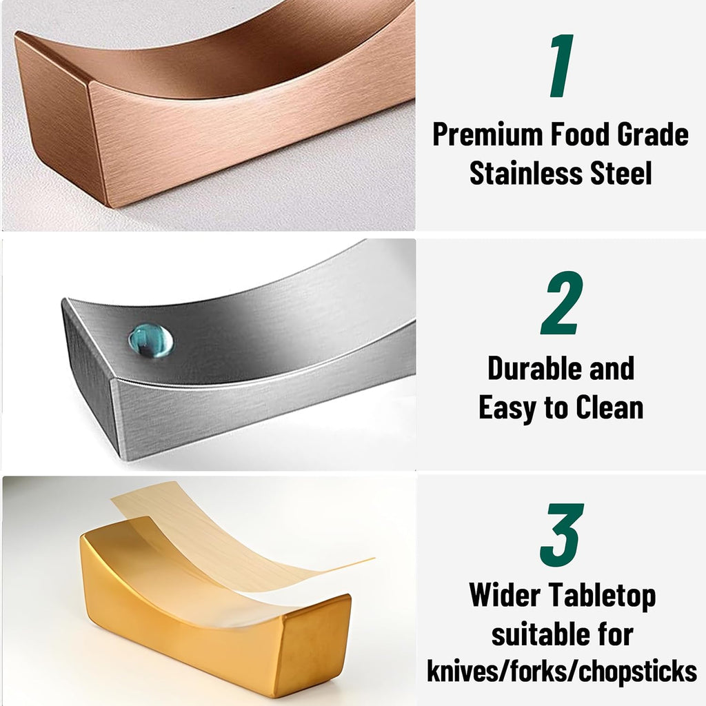 MyLifeUNIT Stainless Steel Chopsticks Rest, Knife Rest and Chopsticks Holder, Set of 4