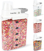 Cereal Storage Container 4Pack,85oz/2.5L Airtight Food Storage Containers With Lids,Organizers Storage With Measuring Cup for Beans,Sugar,Rice,Nuts,Snacks,Pet Food,Candy