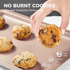 HONGBAKE Cookie Sheets, Baking Sheet Set, Nonstick Oven Pan with Wider Grips, 3 Pack Half/Jelly Roll/Quarter Baking Tray, Premium & Dishwasher Safe