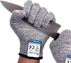 Dowellife Cut Resistant Gloves Food Grade Level 5 Protection, Safety Kitchen Cuts Gloves for Oyster Shucking, Fish Fillet Processing, Mandolin Slicing, Meat Cutting and Wood Carving. (X-Large)