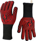 BBQ Gloves, BBQ Accessories 1472℉ Extreme Heat Resistant, Grilling Gloves Silicone Non-Slip Oven Mitts, Kitchen Gloves for BBQ, Grilling, Cooking, Baking-1 Pair 14inch