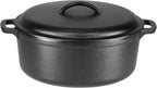 Amazon Basics Round Pre-Seasoned Cast Iron Dutch Oven Pot with Lid and Dual Handles, Heavy-Duty & Large, 7-Quart, Black