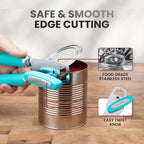 Zulay Kitchen Heavy Duty Stainless Steel Can Opener Manual with Bottle Opener - Rust Proof Manual Can Opener With Turn Knob & Soft Grip Handles