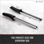 BINO Stainless Steel Rasp-Style Grater | Parmesan Grater | Zester Tool | Kitchen Handheld Graters | Culinary Tools | Lemon & Orange Zester | Spice Grater | Cooking & Baking Utensils & Accessories