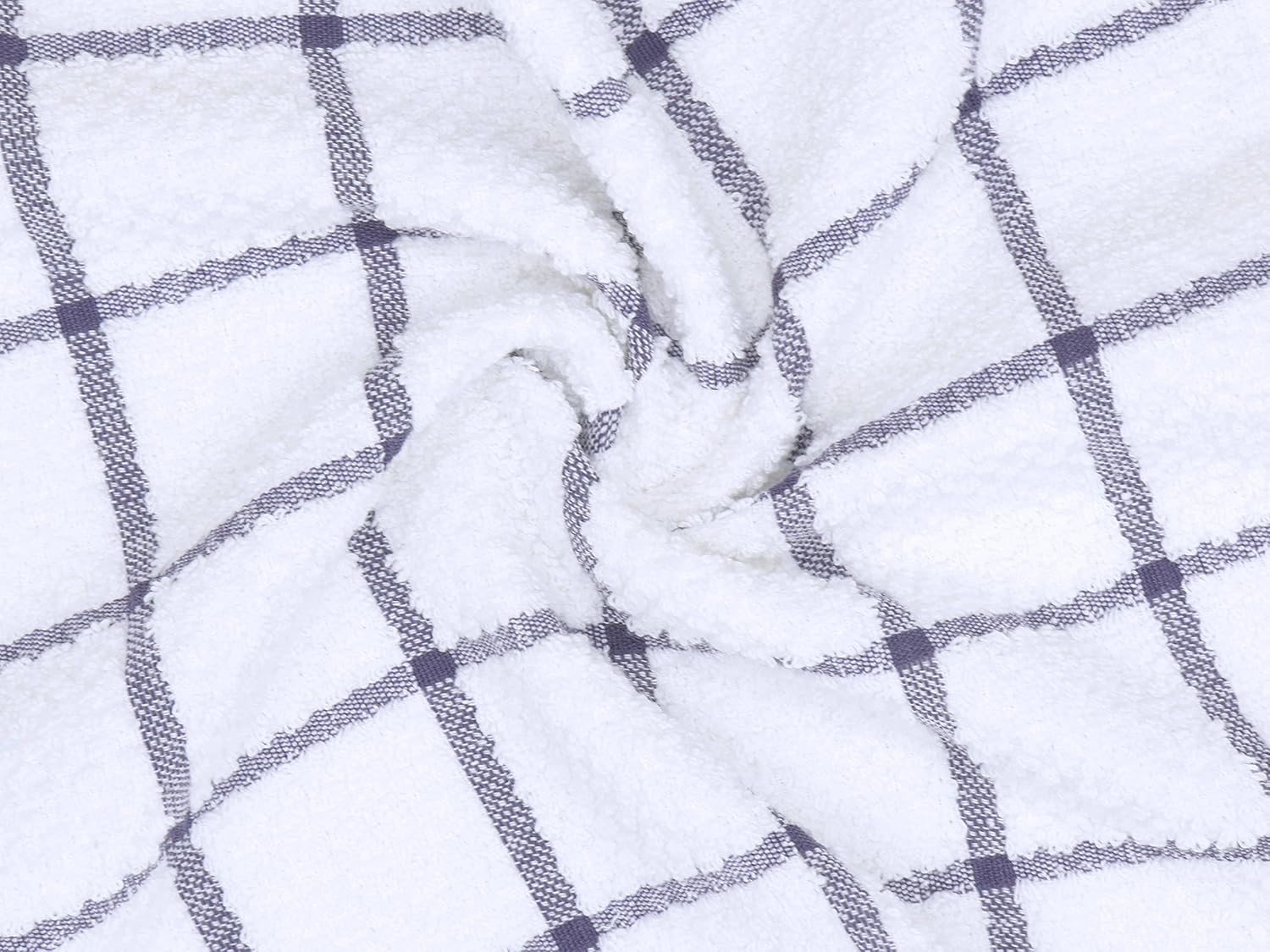 Cotton Grid Dish Cloths, Terry Cleaning Rags, 12 x 12 Inches, Light and Soft, Quick Drying Dish Rags, 8pc/Set (Purple)