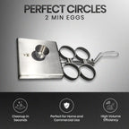 Rattleware Stainless Steel Egg Rings - Commercial-Grade, Even Cooking, Heat-Resistant Handle, Ideal for Frying Eggs - Durable & Trusted by Professional Chefs Worldwide (4 Ring Set)