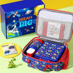 Fimibuke Kids Bento Snack Lunch Box with 4 Compartment, Insulated lunch Bag, Stainless Steel Vacuum Thermos Food Jar, Ice Pack, Utensils Set, Birthday Gift for Age 3-12 Back to School Toddler Girl Boy