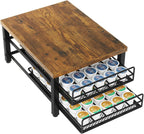 IBUYKE 2-Tier Coffee Pod Drawer Holder for K Cup, Capsule Pods Storage Organizer, Compact Under Coffee Pot Storage Drawer, Slim Home Kitchen Counter Organizer TCJ002H