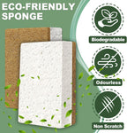 Aheroi Natural Dish Sponge, 32 Count Plant-Based Biodegradable Compostable Kitchen Sponges for Dishes Bulk, Organic Eco Friendly Cleaning Sponge for Bathroom, Household, Non Scratch Non Toxic