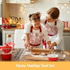 Tioncy 9 Pcs Pasta Making Tool Ravioli Gnocchi Maker Set Include Ravioli Mold Wooden Cutter Rolling Pin Gnocchi Board Wood Stick Dough Scraper Pasta Stamps(Simple Style)