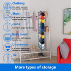 Closet Organization,12 Section, Hanging Closet Organizer, Space Saving, College Dorm Essentials for Girls,Heavy dutys Hooks Up to 45 Pounds,Clothes Storage,Closet Organizer,White/Black