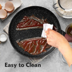Crepe Pan,12 in Nonstick Crepe Pan, Granite Flat Skillet,non stick Dosa Tawa Comales Para Tortillas Pancake Pan,Dishwasher and Oven Safe Cookware,Induction Compatible, PFOA Free