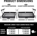 Anything Keeper Under Cabinet, Pull-Down Under Shelf Basket, Drawer Organizer for Office Tables, Under Desk Storage Shelf, RV Space Savers, Camper Must Haves, Easy Install - 11 x 10 x 2.5 in - Black