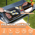 Universal Cast Iron Griddle 18.6" x 14", Pre-Seasoned Nonstick Flat Top Grill Griddle Plate for Outdoor Gas Grill/Charcoal Grill/Stove Top with Extra High Sidewall & Grease Groove, for Camping