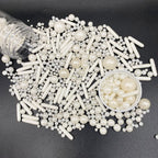Sprinkles White Pearl Sugar Candy Mix Size Baking Cake Decorations Cupcake Toppers Cookie Decorating Ice Cream Celebrations Shaker Jar Wedding Shower Party (130g/4.58oz）