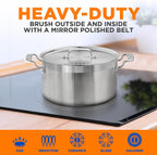 NutriChef 5-Quart Stainless Steel Stockpot with Lid- 18/8 Food Grade Heavy Duty Inox Large Stock Pot for Stew, Soup, Works w/ Induction