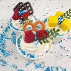 Blue White Pearl Sugar Sprinkles 2mm 130g/4.6 Oz Blue Sprinkles for Cake Decorating White Candy Pearls Baking Decorations Edible Sugar Pearls Sprinkle for Ice Cream Toppings Wedding Chirstmas