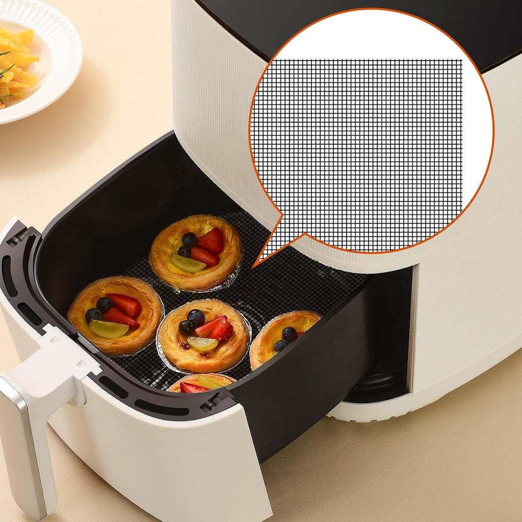 for Ninja Foodi Reusable Air Fryer Liners 12x12inch, 3x Air Fryer Liners+3x Mesh Sheets, Baking/Grill/Microwave, 450°F Square Oven Liners for Ninja SP101/SP201/SP301/SP351 Air Fryer Accessory