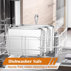 E-far Small Baking Sheet Set of 3, 10.5”x8.3” Stainless Steel Cookie Sheets Pans, Compact Non-toxic Metal Toaster Oven Trays for Cake, Healthy & Rust Free, Mirror Finish & Dishwasher Safe