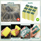 90 Pack Individually Wrapped Sponges Uncompressed Kitchen Dishwashing Non Scratch Scrouing Sponge Bulk for Hotel Car Airbnb Apartments,Green