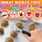 1 Oz Ice Cream Scoop with Trigger #30 - Versatile 1 Oz Scoop for Gelato, Cookie Dough Baking, Sorbet & Meatballs - Rust-Resistant Stainless Steel, Easy to Clean in Dishwasher, Non-Slip Handle