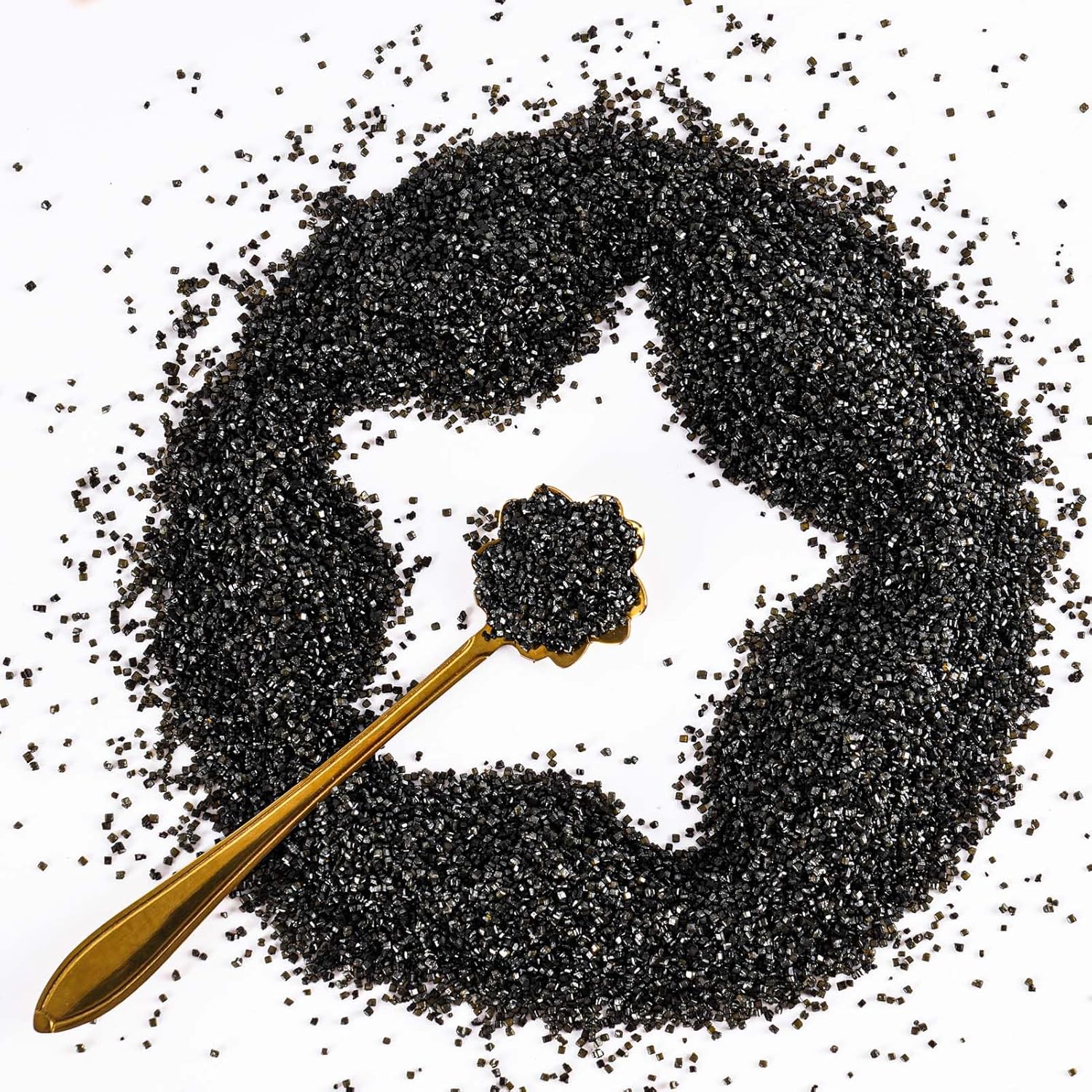 Kasvan Sanding Sugar Sprinkles - Edible Sugar Crystals, Baking Cake Decorations, Ice Cream Toppings cupcake Decorating, Wedding Party Chirstmas Supplies, 85g/3.2oz (Black)