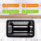 Spring Chef Professional 10" Parmesan Cheese Grater With Container, Stainless Steel & Soft Grip Handle, 4 Sided Kitchen Cheese Shredder, Handheld Box Grater for Vegetables, Potato, Carrot - Black