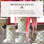 MACKENZIE-CHILDS Enamel Everyday Bowl, Serving Bowl for Entertaining, Medium, Gray-and-White Sterling Check, Set of 1
