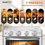 Geek Chef Air Fryer Oven 26 QT, Big Air Fryer, Toast Oven with Bake, Roast, Pizza, Easy to Use & Clean, 6 Slice Toast, Stainless Steel