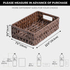 GRANNY SAYS Wicker Baskets with Handles,Small Woven Basket for Storage, Waterproof Storage Basket Organizer,Decorative Storage Boxes for Organing Pantry,Brown Basket,2-Pack,11 1/4''L x 7 1/2''W x 3 1/2''H