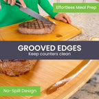 FSC® Certified Extra Large Bamboo Cutting Board Set of 3 – Featuring Glue-Free Surface™ Non Toxic Wood Cutting Boards for Safer Family Cooking and Lifetime Replacements for Peace of Mind