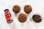 Bakerpan Chocolate Sprinkles for Cake Decorating - 2 Bottles of 4.3 Ounces Chocolate Jimmies Sprinkles for Ice Cream, Baking, Cupcakes, Cookies (Made in USA)