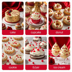 Red Pearl Sprinkles,Edible Pearl Sugar Sprinkles,Baking Edible Cake Decorations,Cupcake Toppers,Cookie Decorating,Donuts Ice Cream Toppings,Wedding Birthday Party Valentines Christmas Supplies,130g/4.58oz