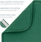 S&T INC. Dish Drying Mat, 16” x 18”, Absorbent Microfiber Kitchen Counter Mat, Drying Pad for Dishes, Utensils, Pots and Pans, Large, Diamond Texture, Emerald Green