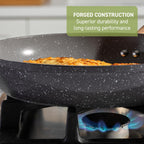 T-fal Revive Ceramic Cookware Sets, Pots and Pans Set Nonstick, (12 pieces), Ceramic Non stick Coated, Frying Pan, Oven Safe Up To 350°F, Grey Granite