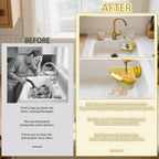 Sink Strainer Basket | Suction Cup Press Sink Drainer Basket | Automatic Dumping Sink Strainer Basket | Faucet Sponge Storage Rack | Corner Sink Trash Catcher for Food Waste (Yellow)