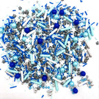 Weraru Edible Blue Silver Pearl Mix Sprinkles Candy Mixing Size Baking Edible Cake Decorations Cupcake Toppers Cookie Decorating Celebrations Wedding Shower Party Chirstmas Supplies 130g/ 4.6oz