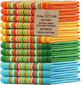 Urban Villa Salsa Stripe Kitchen Towels 100% Cotton Dish Towels for Kitchen Multi Color Highly Absorbent Multi-Purpose Waffle Dish Cloths for Cleaning Soft Hand Bar Towels 20x30 Inches (Set of 12)