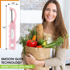 Spring Chef Premium Swivel Vegetable Peeler, Soft Grip Handle and Ultra Sharp Stainless Steel Blades - Perfect Kitchen Peeler For Veggie, Fruit, Potato, Carrot, Apple - Pink Lemonade - Set of 2
