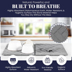 Large Folding Stone Dish Drying Mat for Kitchen Counter – Super Absorbent Diatomite Pad for Dishes, Cups & Bottles – Quick Dry, Space-Saving, Multi-Use Kitchen, Bath & Pet Mat – 23”×15.3”