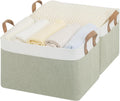 StorageWorks Storage Bins, Fabric Storage Bins for Shelves, Large Storage Baskets with Metal Frame, Closet Baskets and Bins with Handles, Green and White, 2-Pack
