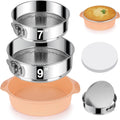 7, 9 Inch Springform Pan, Nonstick 304 Stainless Steel Cake Pans with Removable Bottom, Leakproof Springform Pan for Cheesecake with Silicone Pans Protector & 50PCS Parchment Paper, Dishwasher Safe