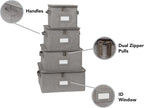 Covermates Keepsakes Dish Storage Box - Stackable, Reinforced Handles, China Storage, Grey Heather