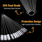 AZEN 15 Pack Straw Cleaner Brush Set, 12 inch Extra Long, 5 Different Diameters Reusable Cleaning Brush for Sippy Cup, Water Bottle and Tubes