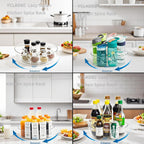 6 Pack Lazy Susan 11.5" Inch Turntable Organizer Organization Storage Container Bins Spice Rack Cabinet Rotating Condiment for Pantry Countertop Kitchen Vanity Bathroom Jewelry Holder Clear