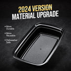 100-Piece (50-Pack) 34 OZ Meal Prep Containers Reusable with Lids, Sturdy Leakproof & Food Safe, Microwave, Freezer, Dishwasher Safe To Go Food Containers, Plastic Take Out Containers, Black